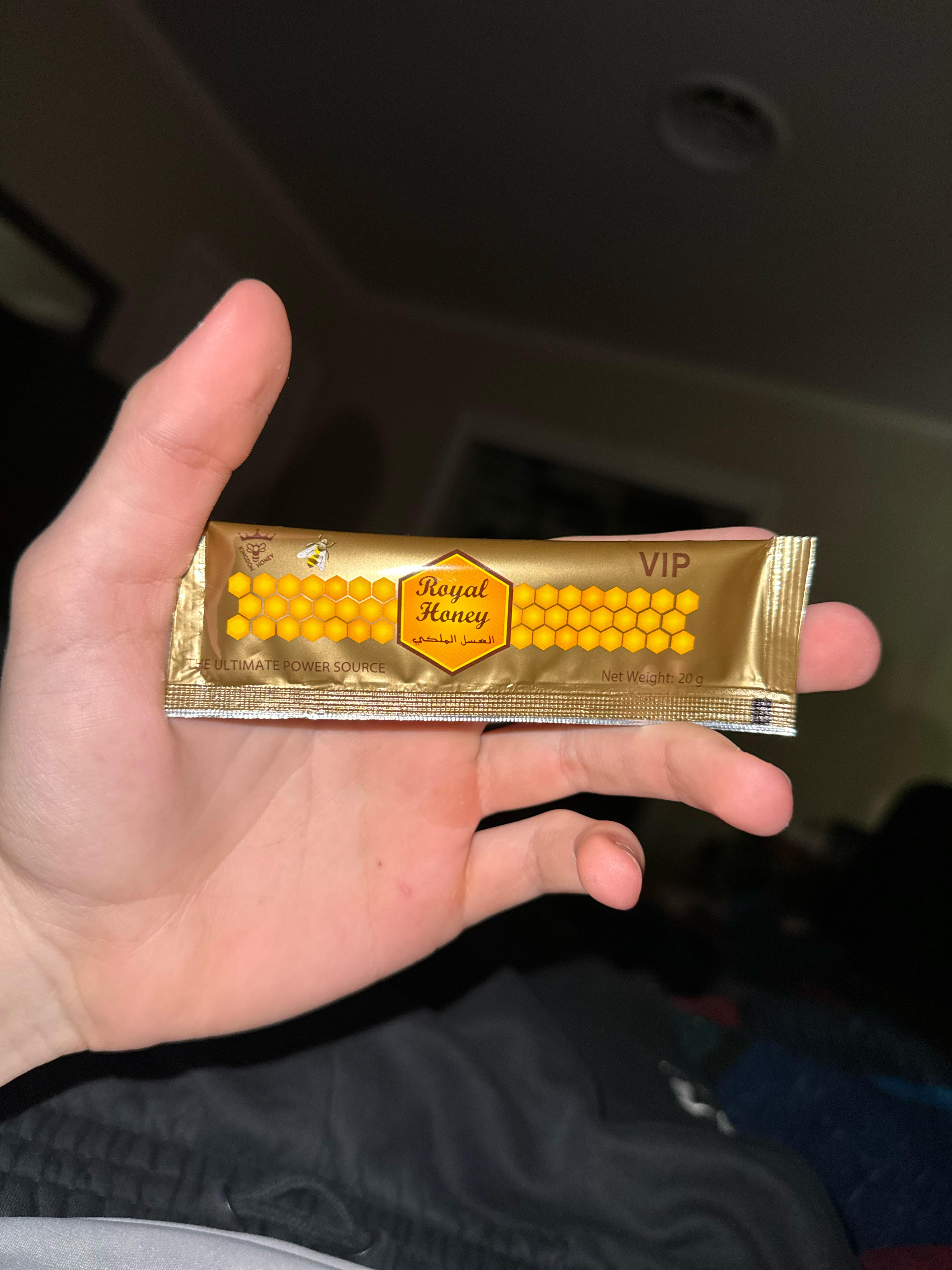 Royal Honey VIP stick held in a hand