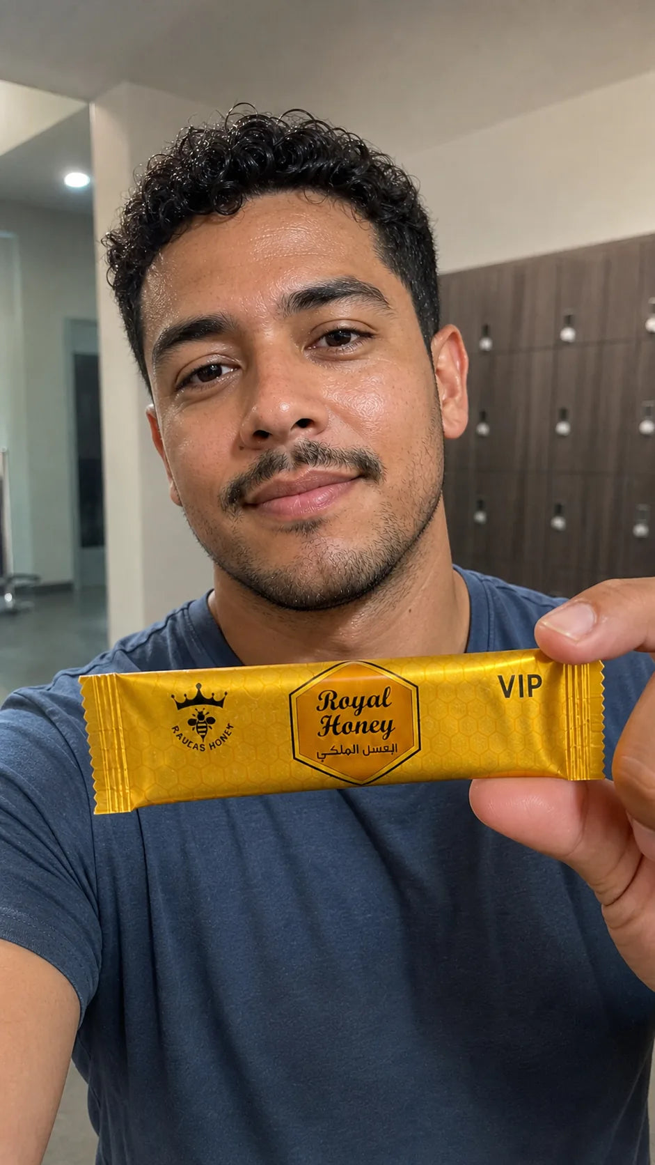 Royal Honey customer holding a sachet